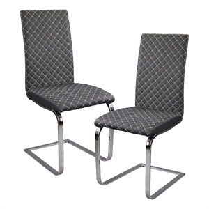 Lexicon Yannis Metal Dining Room Side Chair in Chrome (Set of 2)