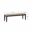 Lexicon Traditional Wood Dining Room Bench in Wire Brushed Brown