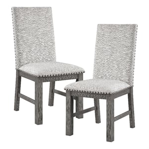 Lexicon Traditional Wood Dining Room Side Chair in Gray (Set of 2)