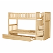 Lexicon Bartly Pine Twin Step Bunk Bed with Trundle in Natural Pine