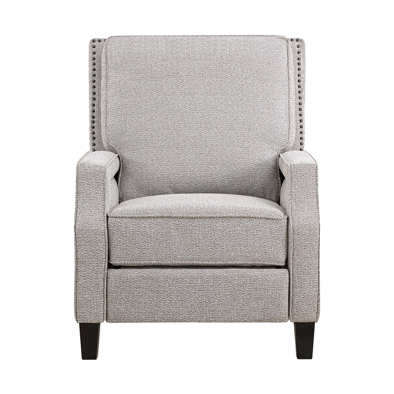 Lexicon Berenson Fabric Upholstered Push Back Recliner in Coconut Color