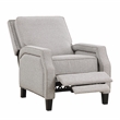 Lexicon Berenson Fabric Upholstered Push Back Recliner in Coconut Color