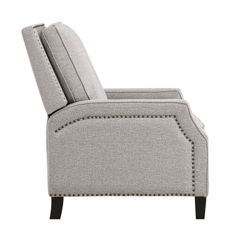 Lexicon Berenson Fabric Upholstered Push Back Recliner in Coconut Color
