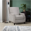 Lexicon Berenson Fabric Upholstered Push Back Recliner in Coconut Color