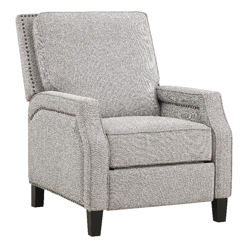 Lexicon Berenson Fabric Upholstered Push Back Recliner in Coconut Color