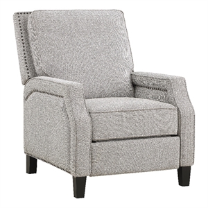 Lexicon Berenson Fabric Upholstered Push Back Recliner in Coconut Color