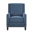 Lexicon Banks Fabric Upholstered Push Back Recliner in Blue Color