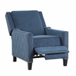 Lexicon Banks Fabric Upholstered Push Back Recliner in Blue Color