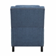 Lexicon Banks Fabric Upholstered Push Back Recliner in Blue Color