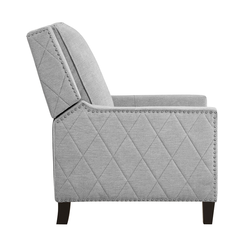 Lexicon Banks Fabric Upholstered Push Back Recliner in Gray Color