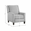 Lexicon Banks Fabric Upholstered Push Back Recliner in Gray Color