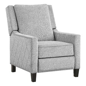 Lexicon Banks Fabric Upholstered Push Back Recliner in Gray Color
