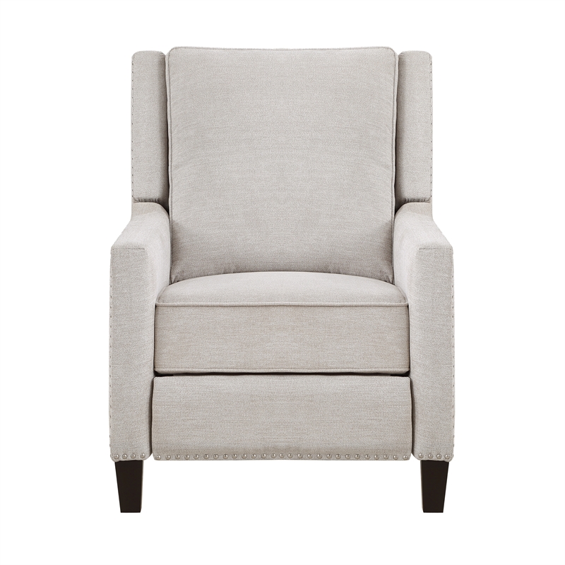 Lexicon Banks Fabric Upholstered Push Back Recliner in Sand Color