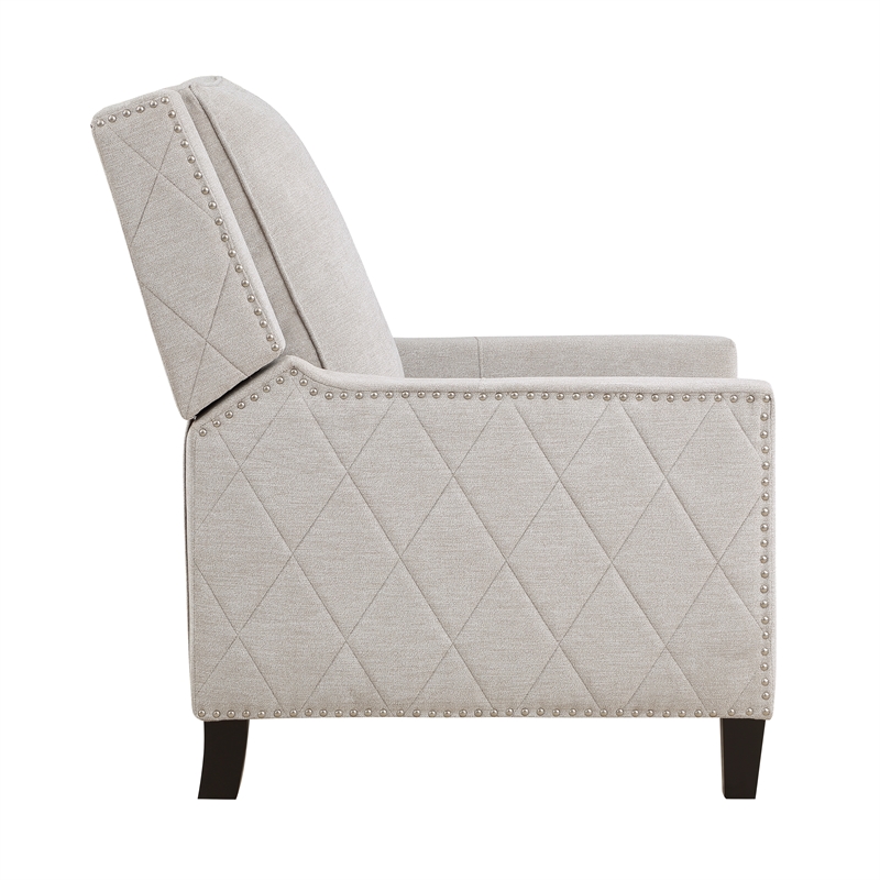 Lexicon Banks Fabric Upholstered Push Back Recliner in Sand Color