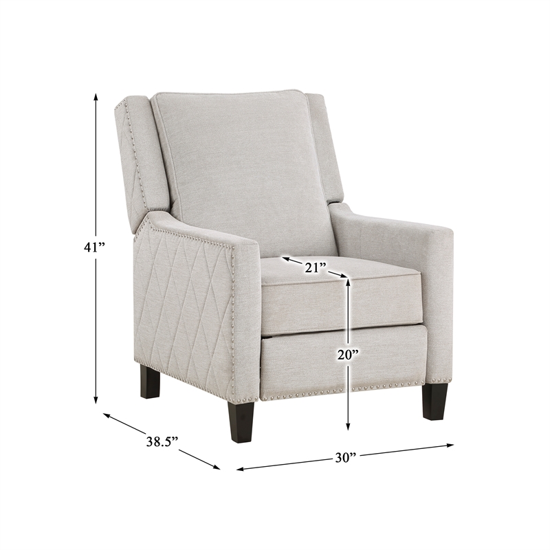 Lexicon Banks Fabric Upholstered Push Back Recliner in Sand Color