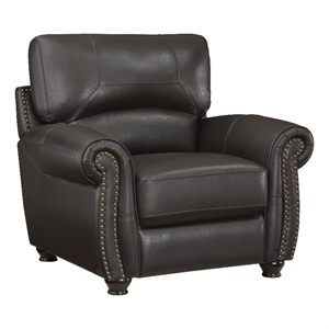 Lexicon Foxborough 21.5&quot Traditional Plywood and Leather Chair in Brown