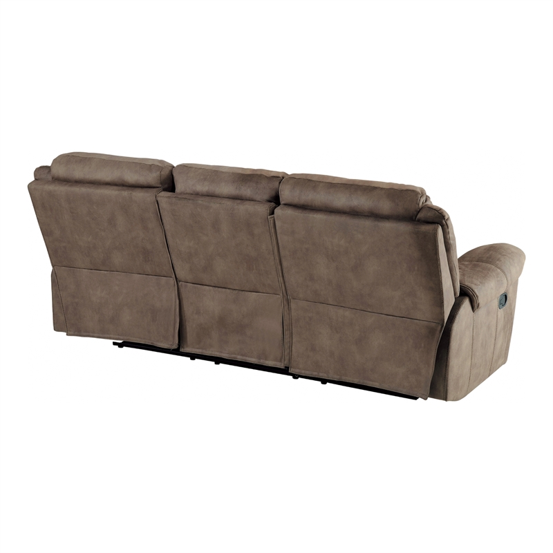Lexicon Aram Microfiber 2-Piece Upholstered Manual Reclining Sofa Set in Brown