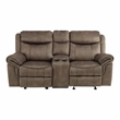 Lexicon Aram Microfiber 2-Piece Upholstered Manual Reclining Sofa Set in Brown