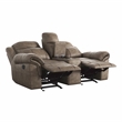 Lexicon Aram Microfiber 2-Piece Upholstered Manual Reclining Sofa Set in Brown