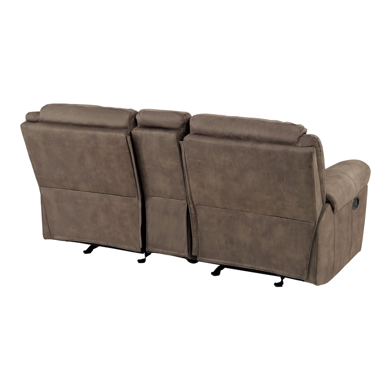 Lexicon Aram Microfiber 2-Piece Upholstered Manual Reclining Sofa Set in Brown