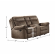 Lexicon Aram Microfiber 2-Piece Upholstered Manual Reclining Sofa Set in Brown