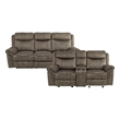 Lexicon Aram Microfiber 2-Piece Upholstered Manual Reclining Sofa Set in Brown