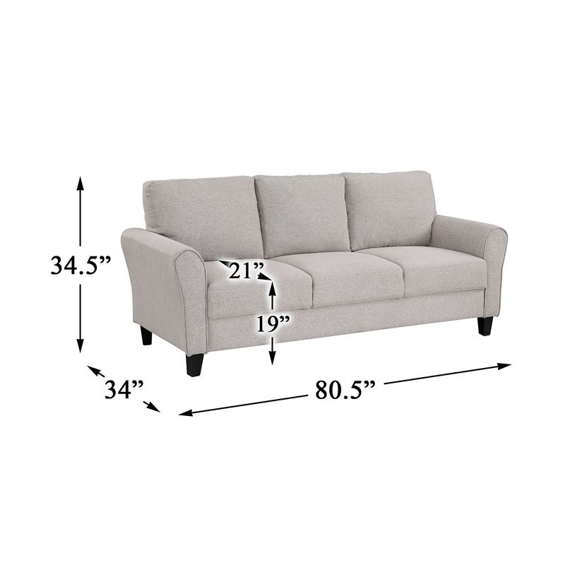 Lexicon Ellery Textured Fabric 2-Piece Upholstered Sofa Set in Sand Brown