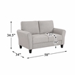 Lexicon Ellery Textured Fabric 2-Piece Upholstered Sofa Set in Sand Brown