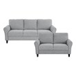 Lexicon Ellery Textured Fabric 2-Piece Upholstered Sofa Set in Dark Gray