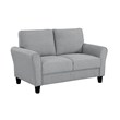 Lexicon Ellery Textured Fabric 2-Piece Upholstered Sofa Set in Dark Gray