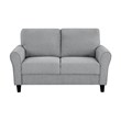 Lexicon Ellery Textured Fabric 2-Piece Upholstered Sofa Set in Dark Gray