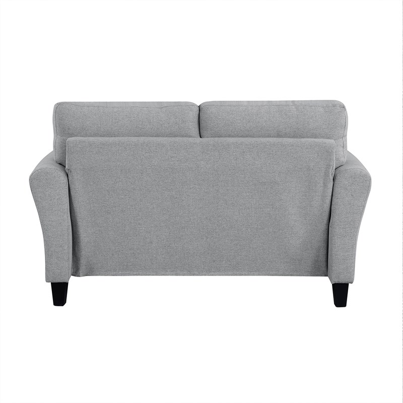Lexicon Ellery Textured Fabric 2-Piece Upholstered Sofa Set in Dark Gray