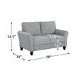 Lexicon Ellery Textured Fabric 2-Piece Upholstered Sofa Set in Dark Gray