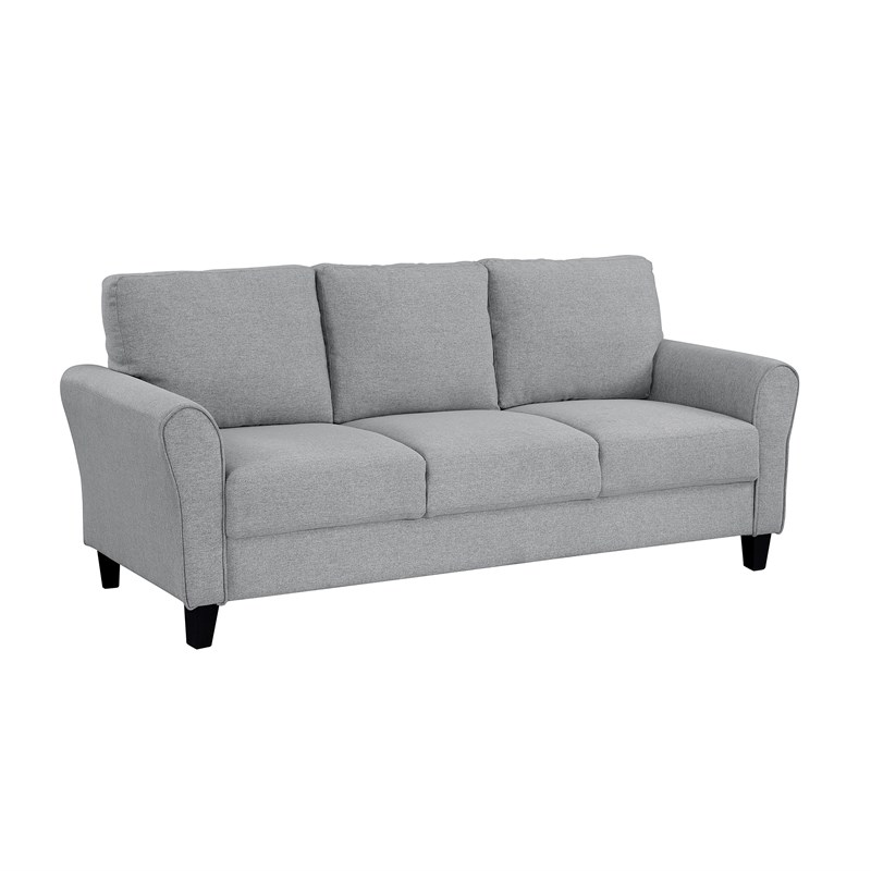Lexicon Ellery Textured Fabric 2-Piece Upholstered Sofa Set in Dark Gray