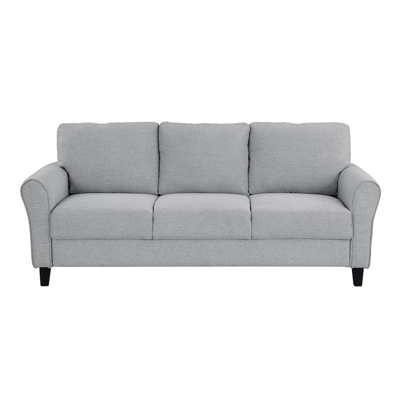 Lexicon Ellery Textured Fabric 2-Piece Upholstered Sofa Set in Dark Gray