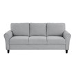 Lexicon Ellery Textured Fabric 2-Piece Upholstered Sofa Set in Dark Gray