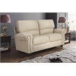 Lexicon Foxborough Leather 2-Piece Upholstered Sofa Set in Cream