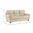 Lexicon Foxborough Leather 2-Piece Upholstered Sofa Set in Cream