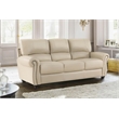 Lexicon Foxborough Leather 2-Piece Upholstered Sofa Set in Cream