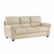 Lexicon Foxborough Leather 2-Piece Upholstered Sofa Set in Cream