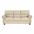 Lexicon Foxborough Leather 2-Piece Upholstered Sofa Set in Cream