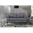 Lexicon Thierry Leather 2-Piece Upholstered Sofa Set in Gray