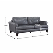 Lexicon Thierry Leather 2-Piece Upholstered Sofa Set in Gray