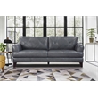 Lexicon Thierry Leather 2-Piece Upholstered Sofa Set in Gray
