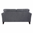 Lexicon Thierry Leather 2-Piece Upholstered Sofa Set in Gray