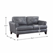 Lexicon Thierry Leather 2-Piece Upholstered Sofa Set in Gray
