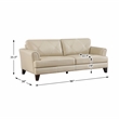 Lexicon Thierry Leather 2-Piece Upholstered Sofa Set in Cream