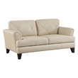 Lexicon Thierry Leather 2-Piece Upholstered Sofa Set in Cream