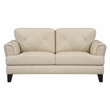 Lexicon Thierry Leather 2-Piece Upholstered Sofa Set in Cream