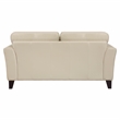 Lexicon Thierry Leather 2-Piece Upholstered Sofa Set in Cream